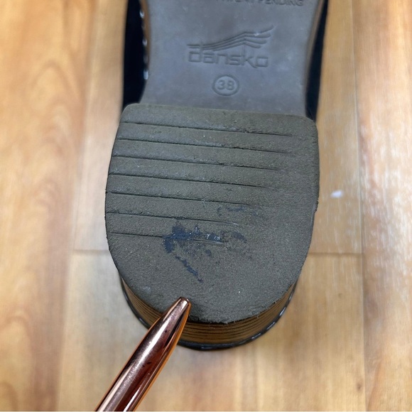 DANSKO Women’s Clog Black Burnished Suede Slip-on Work-nursing Shoes Size 38 - Picture 7 of 10